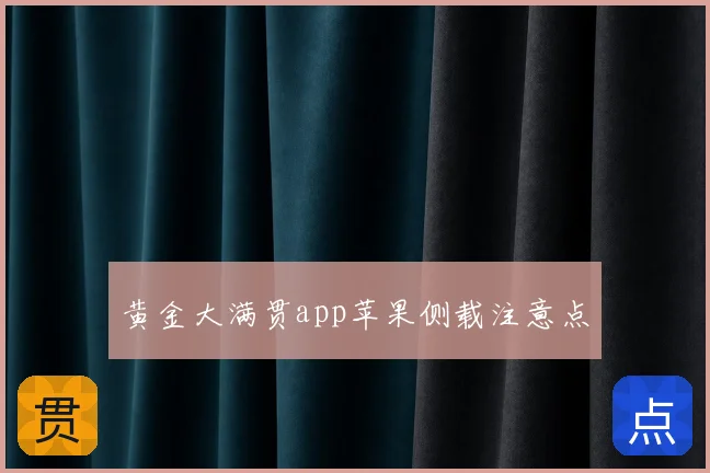 黄金大满贯app苹果侧载注意点